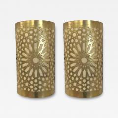 Boho Chic Moroccan Style Brass Wall Sconce or Lantern a Pair - 3813475