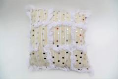 Boho Chic Moroccan Wool White Wedding Pillow a Pair - 3599042