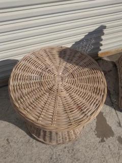 Boho Chic Rattan and Bamboo Side Coffee Table - 3877667