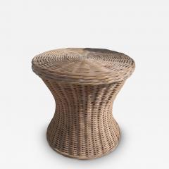 Boho Chic Rattan and Bamboo Side Coffee Table - 3881275