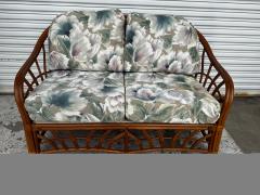 Boho Chic South Sea Rattan Collection Upholstered Loveseat - 4453209