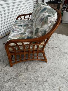 Boho Chic South Sea Rattan Collection Upholstered Loveseat - 4453224