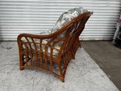 Boho Chic South Sea Rattan Collection Upholstered Loveseat - 4453225