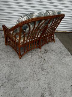 Boho Chic South Sea Rattan Collection Upholstered Loveseat - 4453232