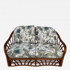 Boho Chic South Sea Rattan Collection Upholstered Loveseat - 4454648