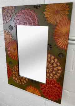 Boho Chic Sunflowers Design Wall or Vanity Mirror with Wooden Carved Frame - 3194748