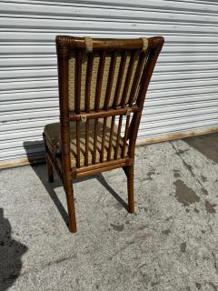 Boho Chic Upholstered Bamboo Side Chair - 4406825