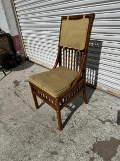 Boho Chic Upholstered Bamboo Side Chair - 4406827