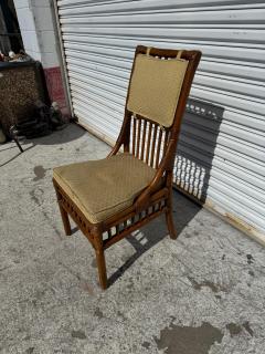 Boho Chic Upholstered Bamboo Side Chair - 4406828