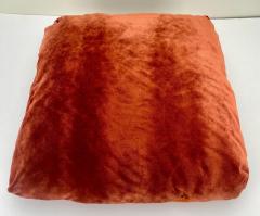Boho Chic Vintage Tribal Kilim Square Large Pillow in Orange Pumpkin a Pair - 3403810