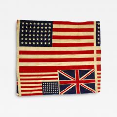 Bolt of 48 Star American Flags with a Union Jack Printed on Cotton Circa 1945 - 3697532