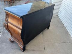 Bombe Style Walnut Chest with Pine Green Checkerboard Granite Top - 4323242