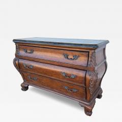 Bombe Style Walnut Chest with Pine Green Checkerboard Granite Top - 4325700
