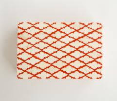 Bone and Coral Trellis Decorative Box - 970969