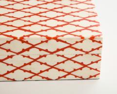 Bone and Coral Trellis Decorative Box - 970972