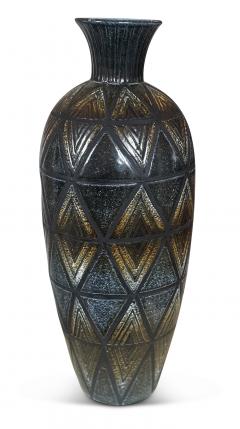 Bonnie Rhenqvist Tall Vase with Carved Geometric Patterns by Bonnie Rhenqvist for T rngrens - 3054742
