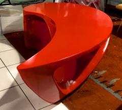 Boomerang shaped red abstract coffee table - 1007599