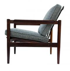 Borge Jensen Pair of Mid Century Danish Modern Rosewood Lounge Chairs by Borge Jensen in Gray - 3808282