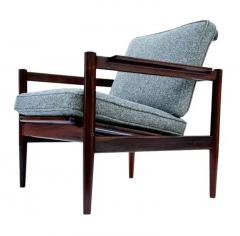 Borge Jensen Pair of Mid Century Danish Modern Rosewood Lounge Chairs by Borge Jensen in Gray - 3808283