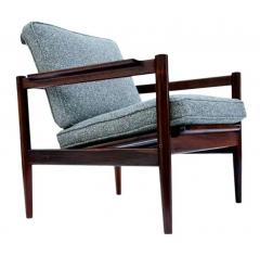 Borge Jensen Pair of Mid Century Danish Modern Rosewood Lounge Chairs by Borge Jensen in Gray - 3808285