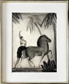 Boris Lovet Lorski Art Deco Prancing Horse with Female Nude - 3426024