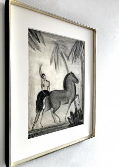 Boris Lovet Lorski Art Deco Prancing Horse with Female Nude - 3426031