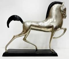 Boris Lovet Lorski Deco Style Silvered Bronze Etruscan Horse Sculpture Boris Lovet Lorski Style - 3974275