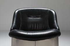 Boris Tabacoff Boris Tabacoff Leather and Metal Easy Chair 1970s - 1311640