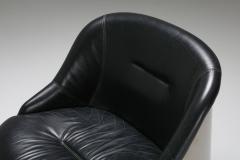 Boris Tabacoff Boris Tabacoff Leather and Metal Easy Chair 1970s - 1311642