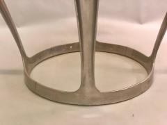 Boris Tabacoff French Midcentury Round Aluminum and Glass Center Dining Table by Boris Tabacoff - 1696281