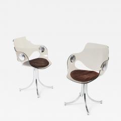 Boris Tabacoff Perspex and Chrome Chairs for Mobilier Modulaire Moderne by Boris Tabacoff - 1231942