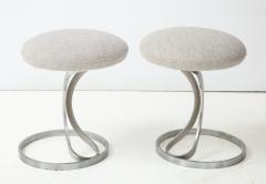 Boris Tabacoff Upholstered Metal Stools by Boris Tabacoff - 1110519