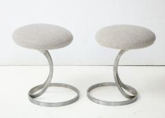 Boris Tabacoff Upholstered Metal Stools by Boris Tabacoff - 1110520