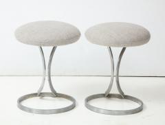 Boris Tabacoff Upholstered Metal Stools by Boris Tabacoff - 1110521