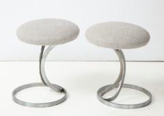 Boris Tabacoff Upholstered Metal Stools by Boris Tabacoff - 1110535