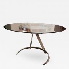 Boris Tabakoff A Round Breakfast or Center Table in Glass and Chromed Steel by Boris Tabakoff - 257295