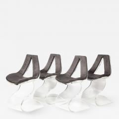 Boris Tabakoff Boris Tabacoff Set of 4 Dumas Chairs in Sculpted Lucite 1970s - 2293989