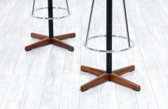 Borje Johanson Teak Chrome Bar Stools for Johanson Design - 2266162