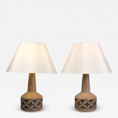 Bornholmsk Ceramic Pair of Large Stoneware Ceramic Table Lamps S holm Bornholm Denmark 1960 70s - 4393316