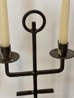 Bostr m Wrought Iron Hand Forged Candle Holder Sweden 1960s  - 3744353