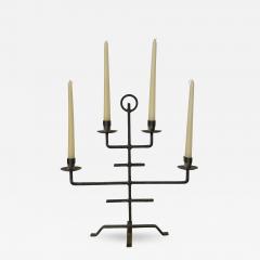 Bostr m Wrought Iron Hand Forged Candle Holder Sweden 1960s  - 3744967