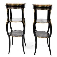 Boulle Style Three Tier Ebony and Bronze Ormolu Tables - 169143