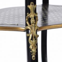 Boulle Style Three Tier Ebony and Bronze Ormolu Tables - 169147