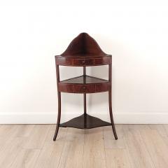 Bowfront Georgian Mahogany Corner Stand circa 1800 - 3954977
