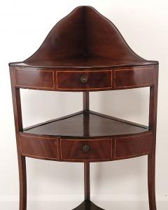 Bowfront Georgian Mahogany Corner Stand circa 1800 - 3954983