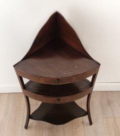 Bowfront Georgian Mahogany Corner Stand circa 1800 - 3954984