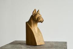 Boxer Sculpture or Bookend in Solid Carved Wood Mid 20th Century - 4394484