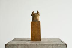Boxer Sculpture or Bookend in Solid Carved Wood Mid 20th Century - 4394745