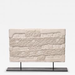 Bradford Graves Modernist Limestone Sculpture on Iron Base entitled Flood by Bradford Graves - 4553619