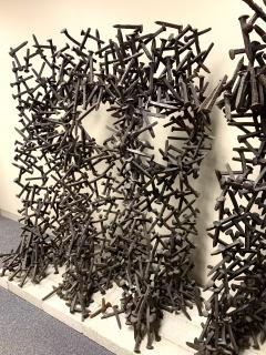 Bradley Foster Massive Garden Modernist Nebula Sculptures By Bradley Foster Railroad Tie welded - 1952712
